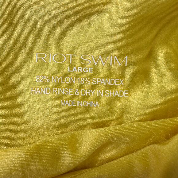 Riot Swim Poppy Yellow Bikini Size Large Pico Top Tinsley Bottom - Picture 2 of 5